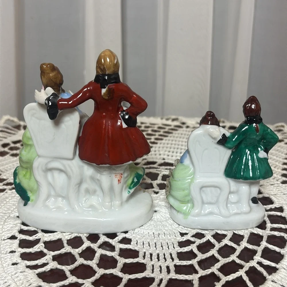 Grafenthal Figurines Vintage JAPAN Courting Couple Porcelain Dresden Lace White